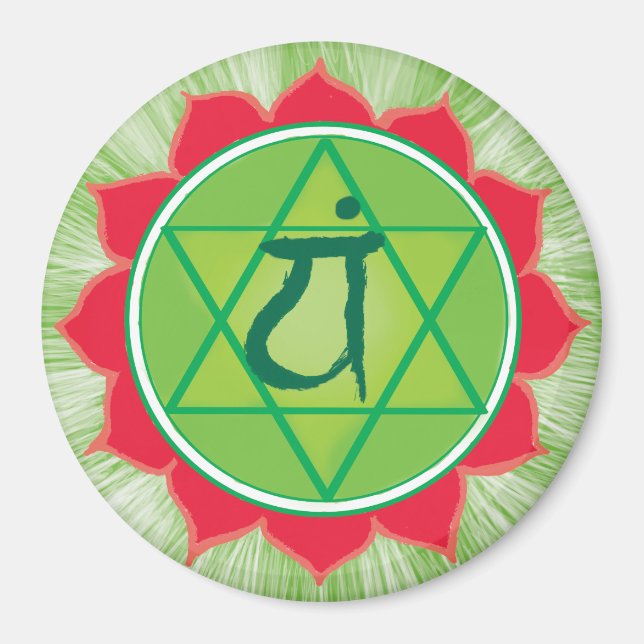 Heart Chakra Anahata runda magnet (Framsidan)