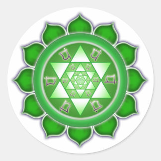 Heart Chakra - Fractal Bloom Runt Klistermärke