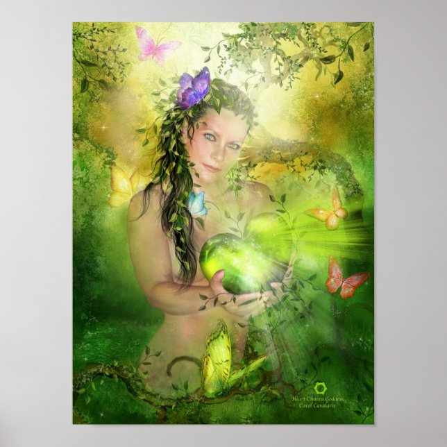 Heart Chakra Goddess Art Poster/skriver ut Poster (Framsidan)