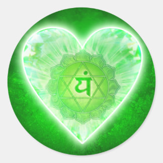 Heart Chakra-klistermärken Runt Klistermärke