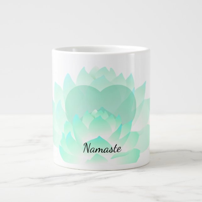 Heart Chakra Lotus Namaste Mugg Jumbo Mugg (Framsidan)