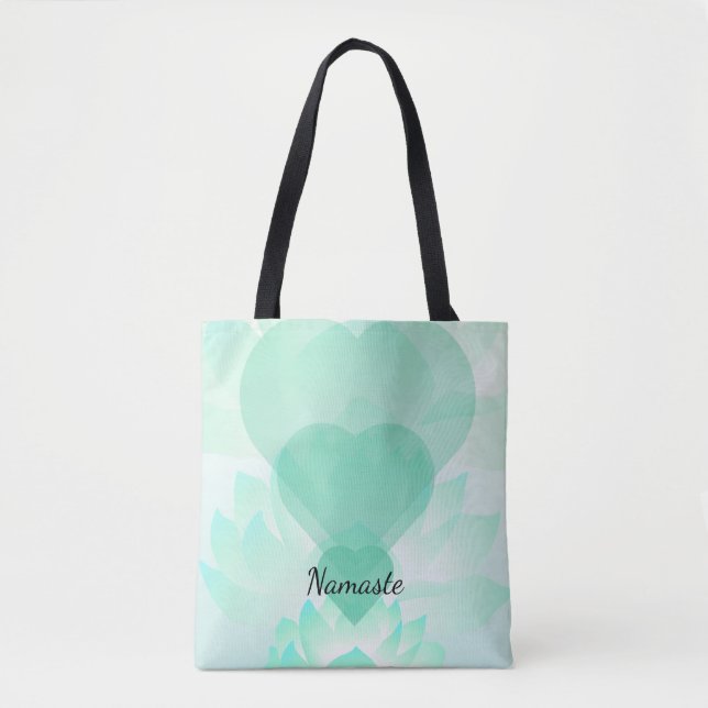 Heart Chakra Lotus Namaste Tote 2 Tygkasse (Framsida)