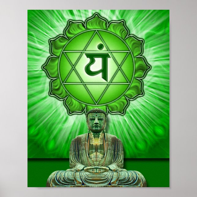 Heart chakra och Buddha Poster (Framsidan)