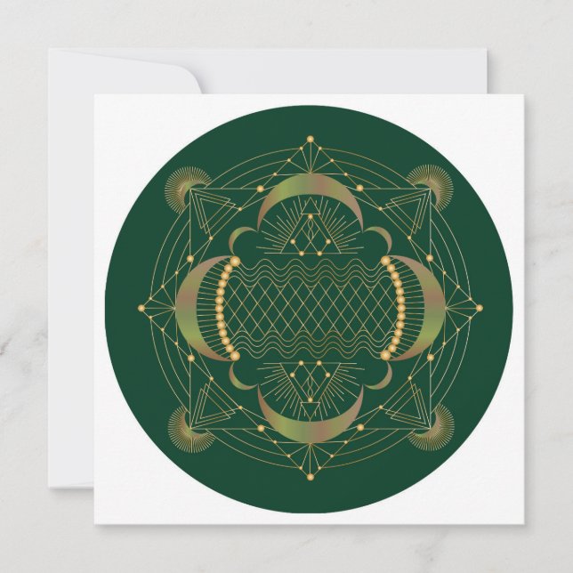 Heart Chakra Shadow Mandala Square Note Card Anteckningskort (Framsida)
