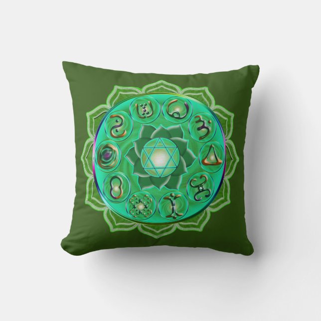 Heart Chakra Tote Bag Round Pillow Kudde (Framsida)