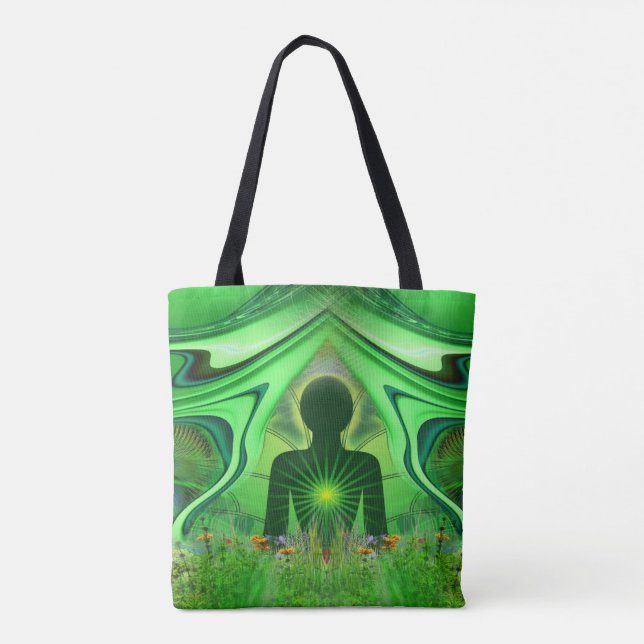 Heart Chakra Tote Bag Tygkasse (Baksida)