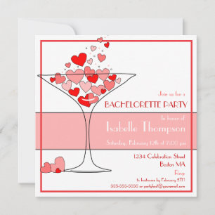 Heart Champagne Bachelorette-partiets inbjudan