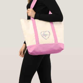 Heart Check Tote Bag Tygkasse