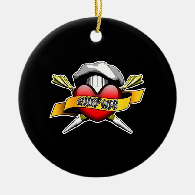 Heart Chef Life: Pastry Chef Julgransprydnad Keramik (Framsidan)