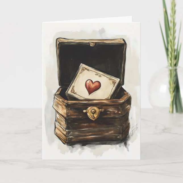 Heart Chest Cute Funny Helgkort (Framsida)