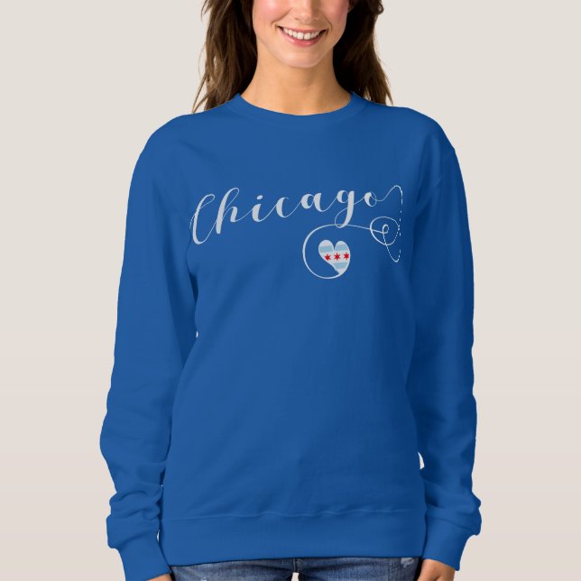 Heart Chicago Sweatshirt, Illinois T Shirt (Framsida)
