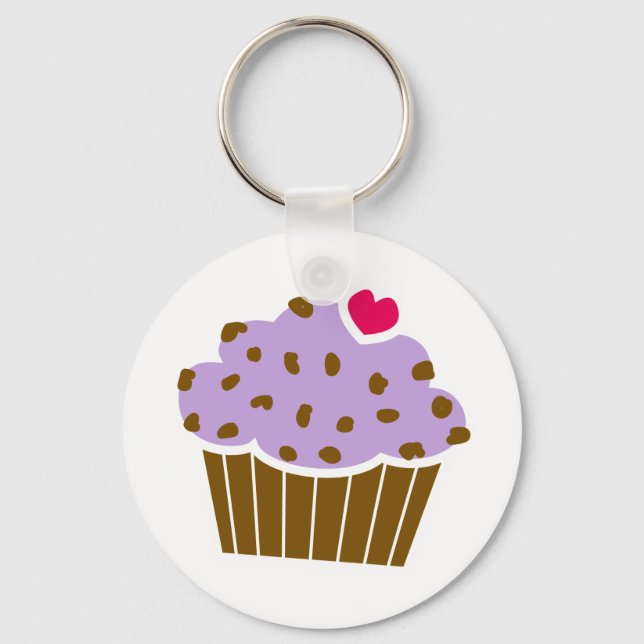 Heart Choco Chip Blueberry Cupaka Nyckelring (Framsida)