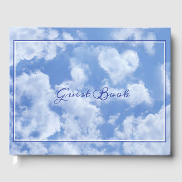 Heart Cloud Himlar Cute Modern Blue Personligt brö Gästböcker