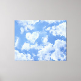 Heart Cloud Himlar Cute Modern Light Blue Girl Canvastryck
