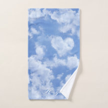 Heart Cloud Himlar Cute Roligt Modern Blue - eget 
