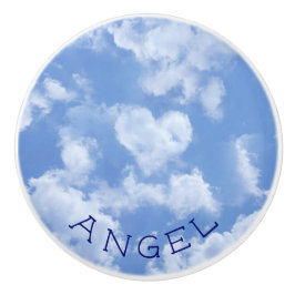 Heart Cloud Himlar Cute Roligt Modern Blue - eget  Knopp