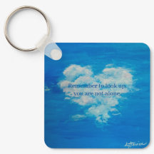 Heart Cloud Metall Circle Keychain, 2 tum