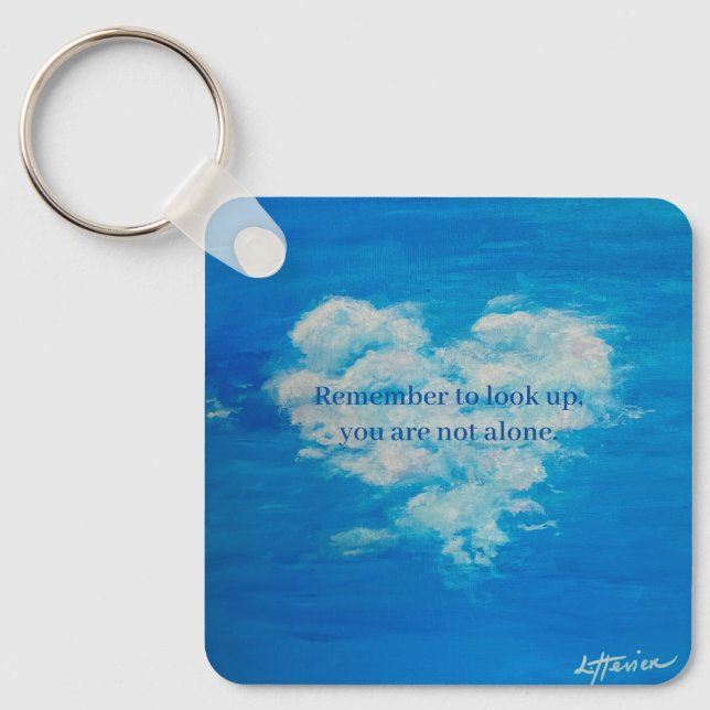 Heart Cloud Metall Circle Keychain, 2 tum Nyckelring (Framsida)