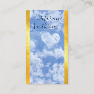 Heart Cloud Romantic Blå himmel Earring Visning Ca Visitkort