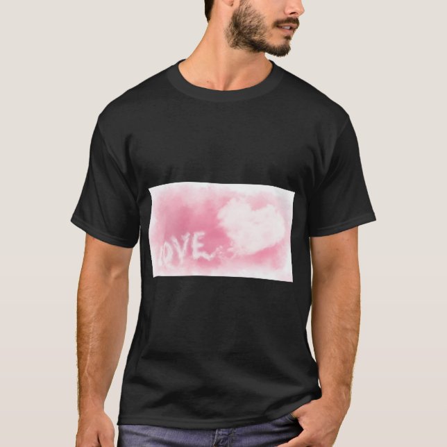 Heart Clouds Kärlek Dreamy T Shirt (Framsida)