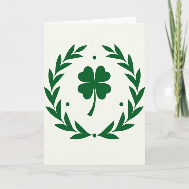 Heart Clover Wreath Luck Card Kort (Framsida)