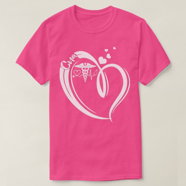 Heart CNA Nurse T Shirt (Design framsida)