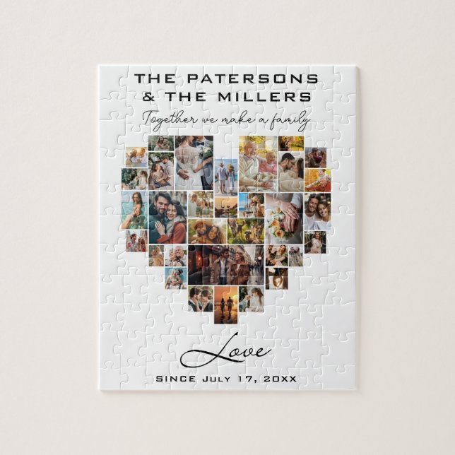 Heart Collage Photos Family Anniury Gathering Pussel (Vertikal)