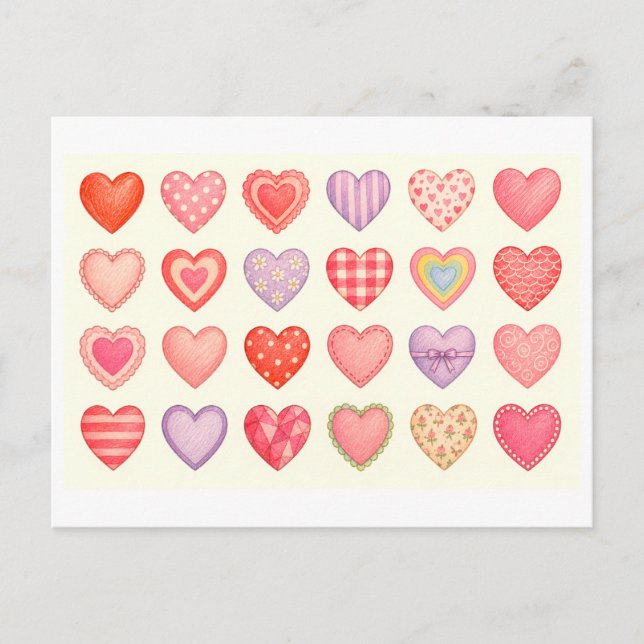 Heart Collage Vykort (Framsida)