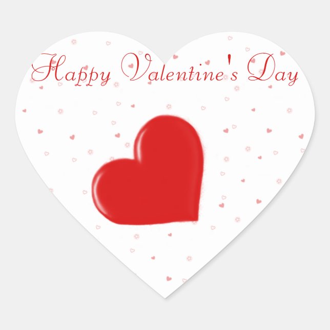 Heart Confetti Sticker Hjärtformat Klistermärke (Framsida)