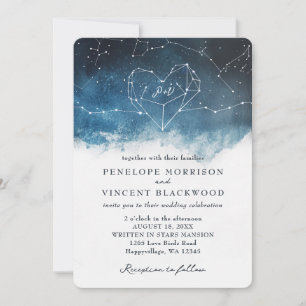 Heart Constellation bröllopsinbjudan Inbjudningar
