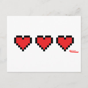 Heart Containers - Gamer, geek-videospel Life Vykort