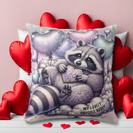 Heart Cookie Raccoon Valentiness Kudde