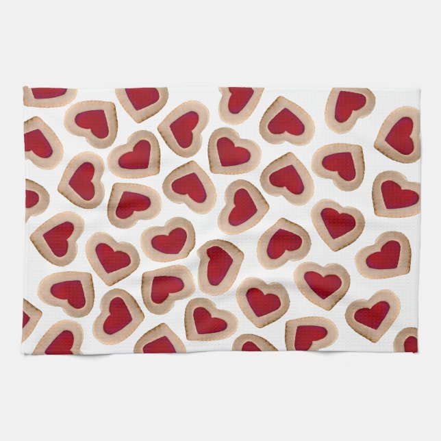 Heart Cookies Kökshandduk (Horisontell)