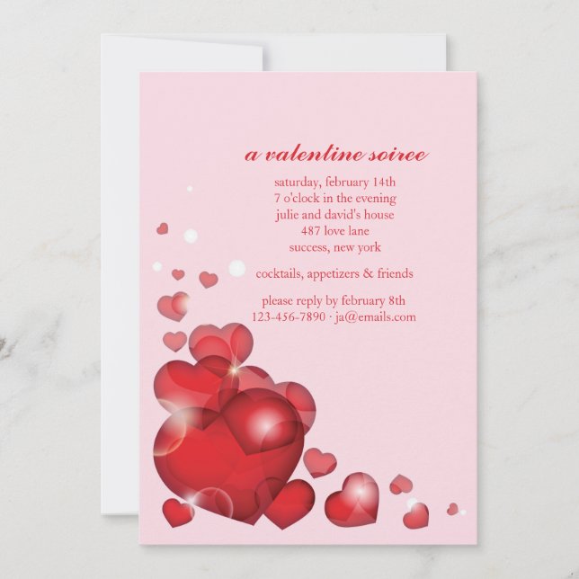 Heart Corner Valentines Dag-inbjudan Inbjudningar (Framsida)