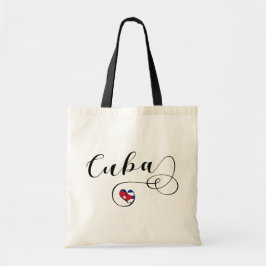 Heart Cuba Flagga, Cuban Flagga Heart Tote Bag Tygkasse