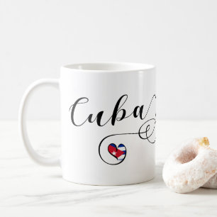 Heart Cuba Mugg, Cuba Heart, Cuban Flagga Kaffemugg