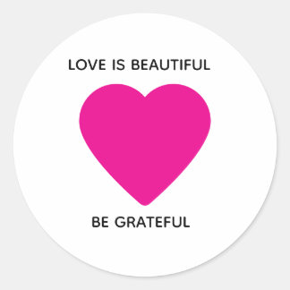 Heart Cute Kärlek Sticker Runt Klistermärke