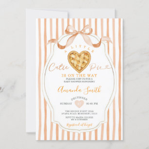 Heart Cutie Paj Rand Bow Baby Shower Inbjudningar