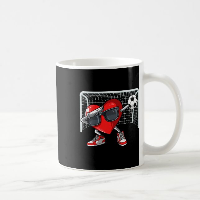 Heart Dab Valentines Day Soccer Player Lover For M Kaffemugg (Höger)