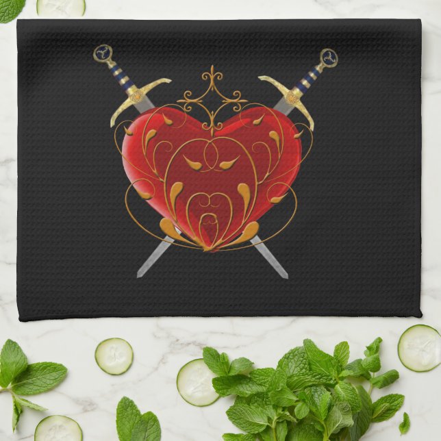 Heart & Daggers Kitchen Towel Kökshandduk (Vikta)