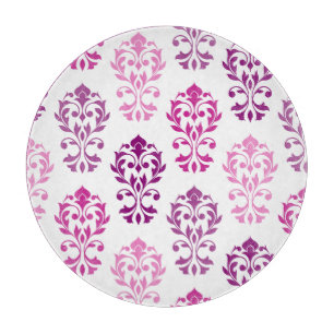 Heart Damask Art Ib Pinks Plums White