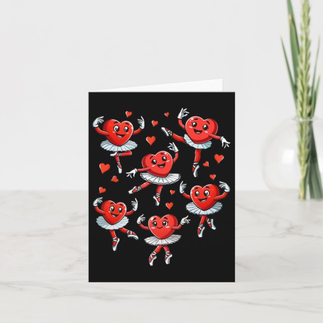 Heart Dancing Ballet Valentines day Ballet Teacher Kort (Framsida)