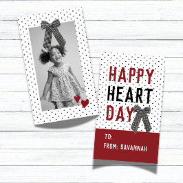 Heart Day Polka Dot Valentines Classroom Card Anteckningskort
