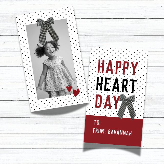 Heart Day Polka Dot Valentines Classroom Card Anteckningskort (Heart Day Polka Dot Valentines Classroom Card)