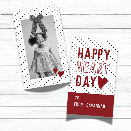Heart Day Polka Dot Valentines Classroom Card Anteckningskort