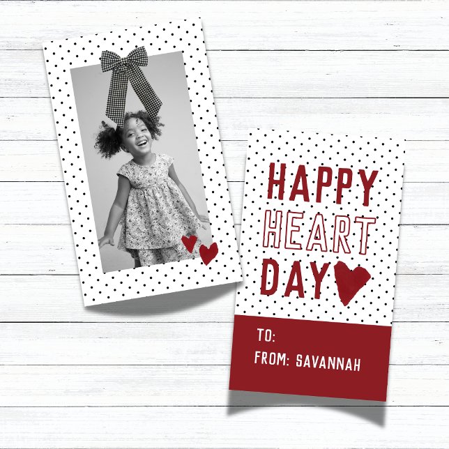 Heart Day Polka Dot Valentines Classroom Card Anteckningskort (Heart Day Polka Dot Valentines Classroom Card)