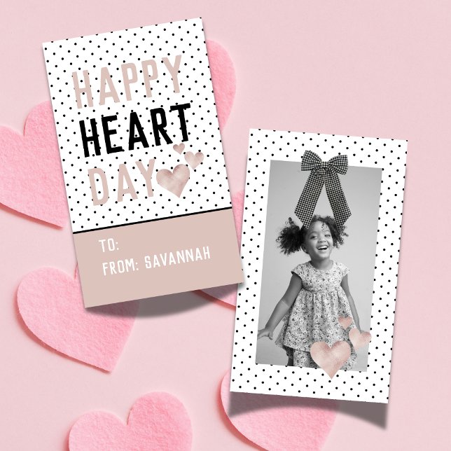 Heart Day Rose Gold Valentines Classroom Card Anteckningskort (Heart Day Rose Gold Valentines Classroom Card)