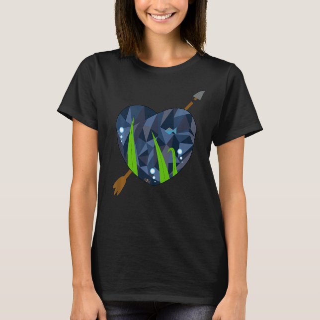 Heart Deep Blue T Shirt (Framsida)