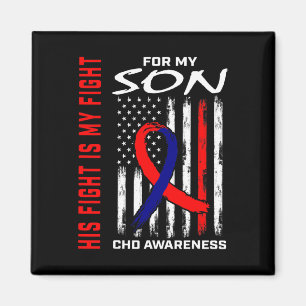 Heart Defect Chd Awareness Son USA American Flagga Magnet