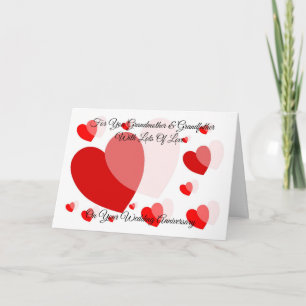 Heart Design Grandföräldrars Personlig - årsdag Kort